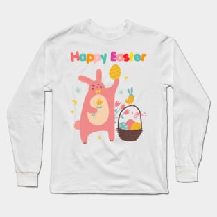 Happy easter with bunny Long Sleeve T-Shirt